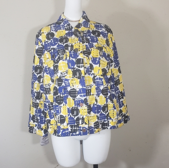 Ruby rd. Yellow/blue jacket size 16 - Picture 1 of 8